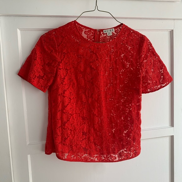 REISS BRAND sheer floral top! - Picture 1 of 5